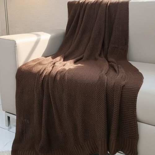 The Cozy Eddit | Handknit Throw | Mocha Warmth