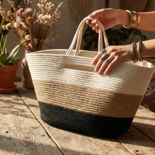 The Cozy Eddit | Artisan Stripe Basket