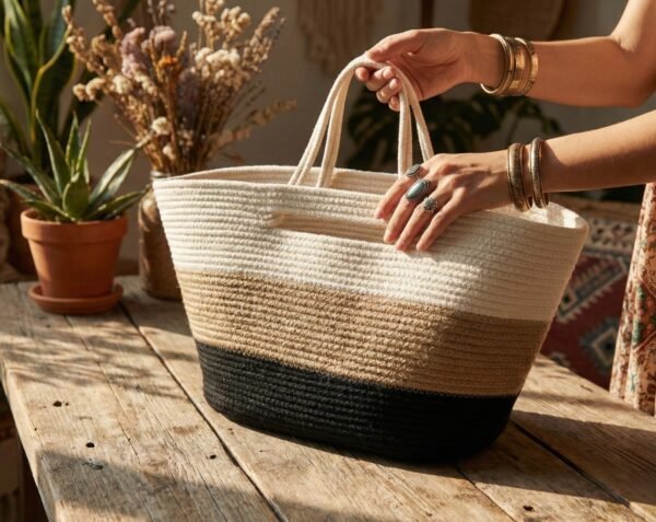 The Cozy Eddit | Artisan Stripe Basket
