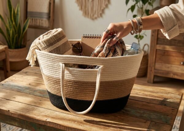The Cozy Eddit | Artisan Stripe Basket