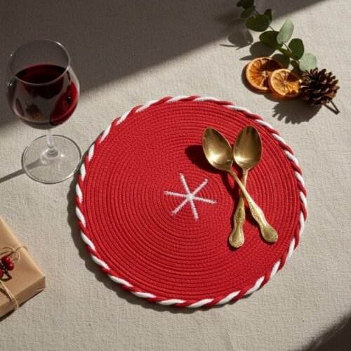 The Cozy Eddit | Classic Red Woven Placemat