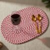 Red and White table mat